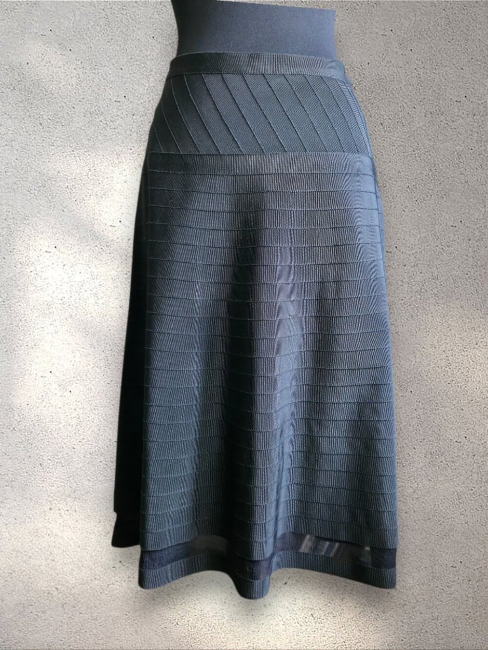 Prada Black Grosgrain Ribbon Skirt - Size 8